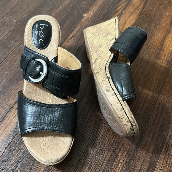 Born concept wedges classy casual shoes leather straps cute cream colored - Picture 7 of 9